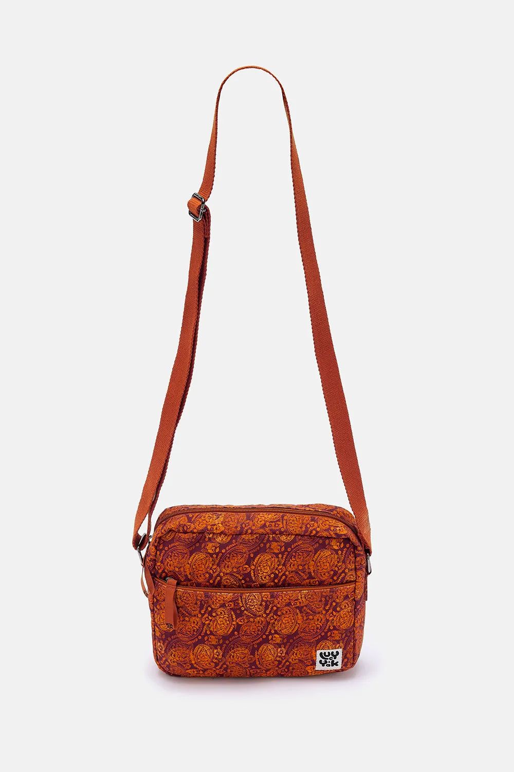 Dara - Cotton Crossbody Bag in Orange Callie Print sold by Lucy & Yak product image thumbnail 4