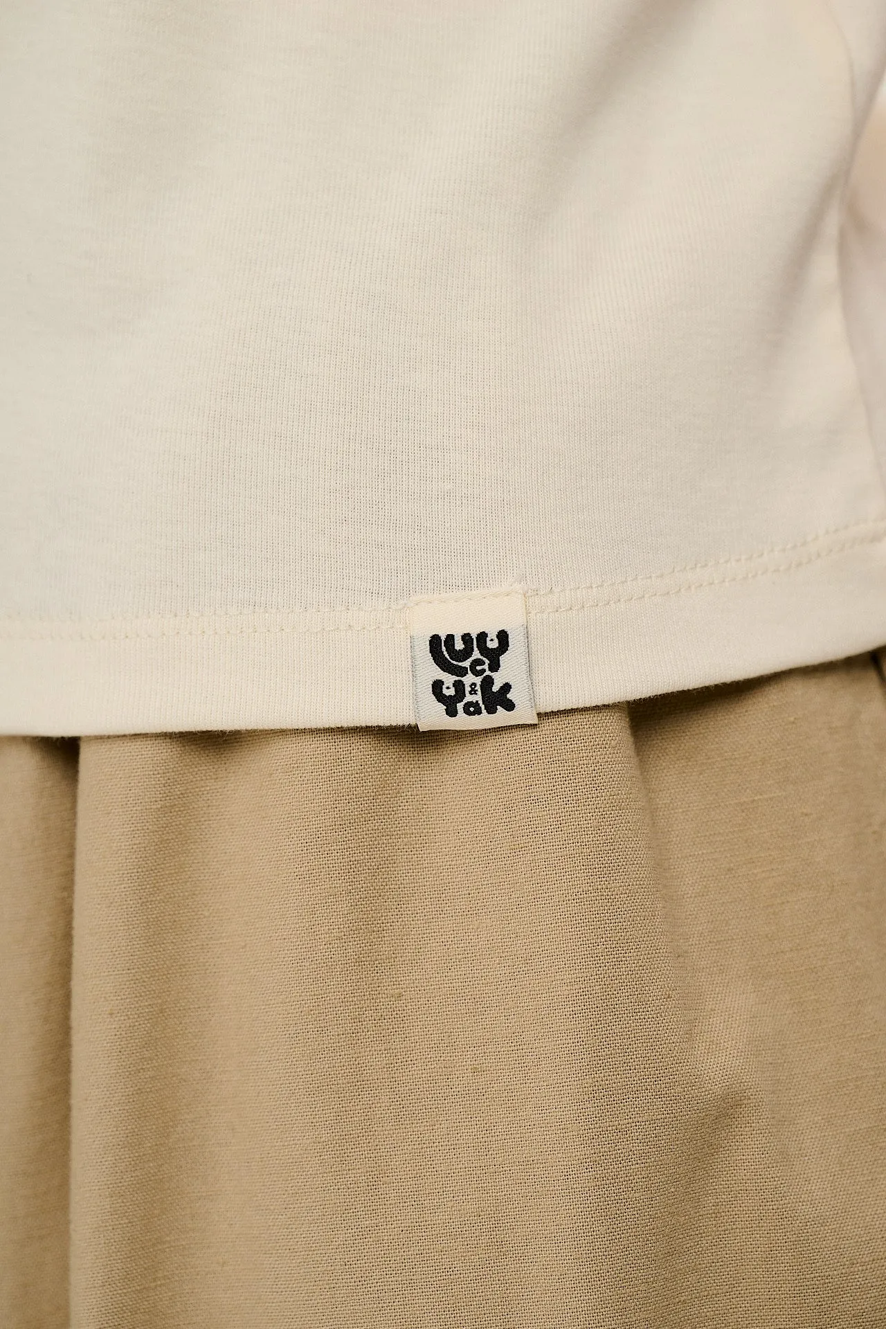 Maya - Cotton Tee in Ecru with Green Stripe sold by Lucy & Yak product image thumbnail 3