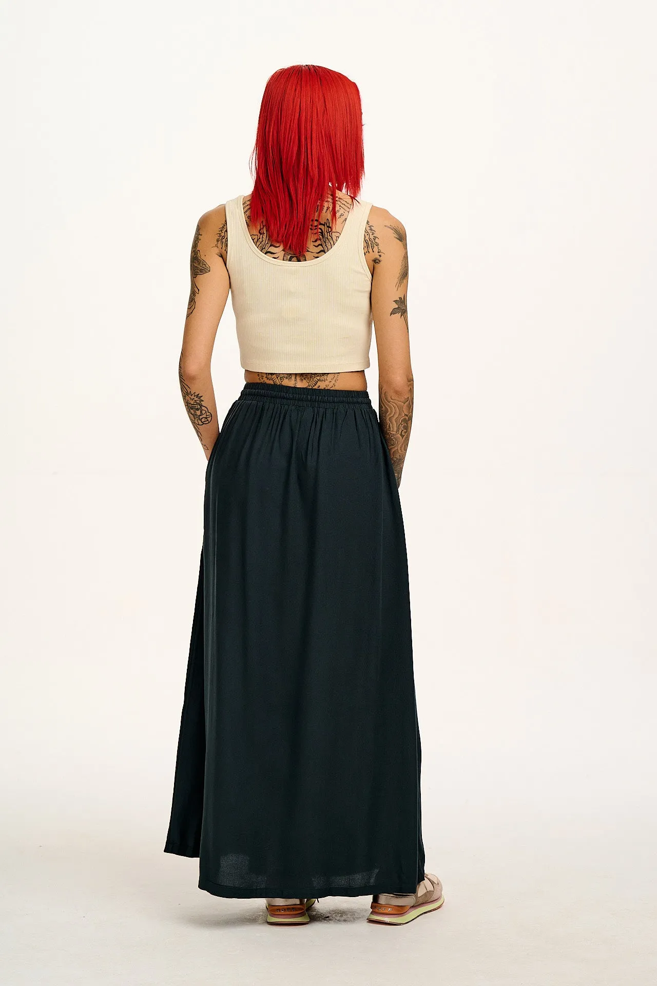 Esme - Maxi Skirt in Midnight Black sold by Lucy & Yak product image thumbnail 5