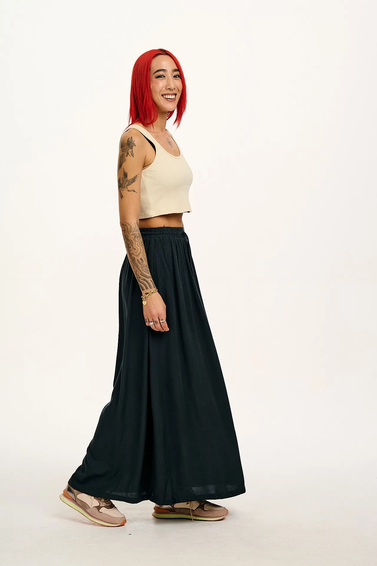 Esme - Maxi Skirt in Midnight Black sold by Lucy & Yak product image thumbnail 3