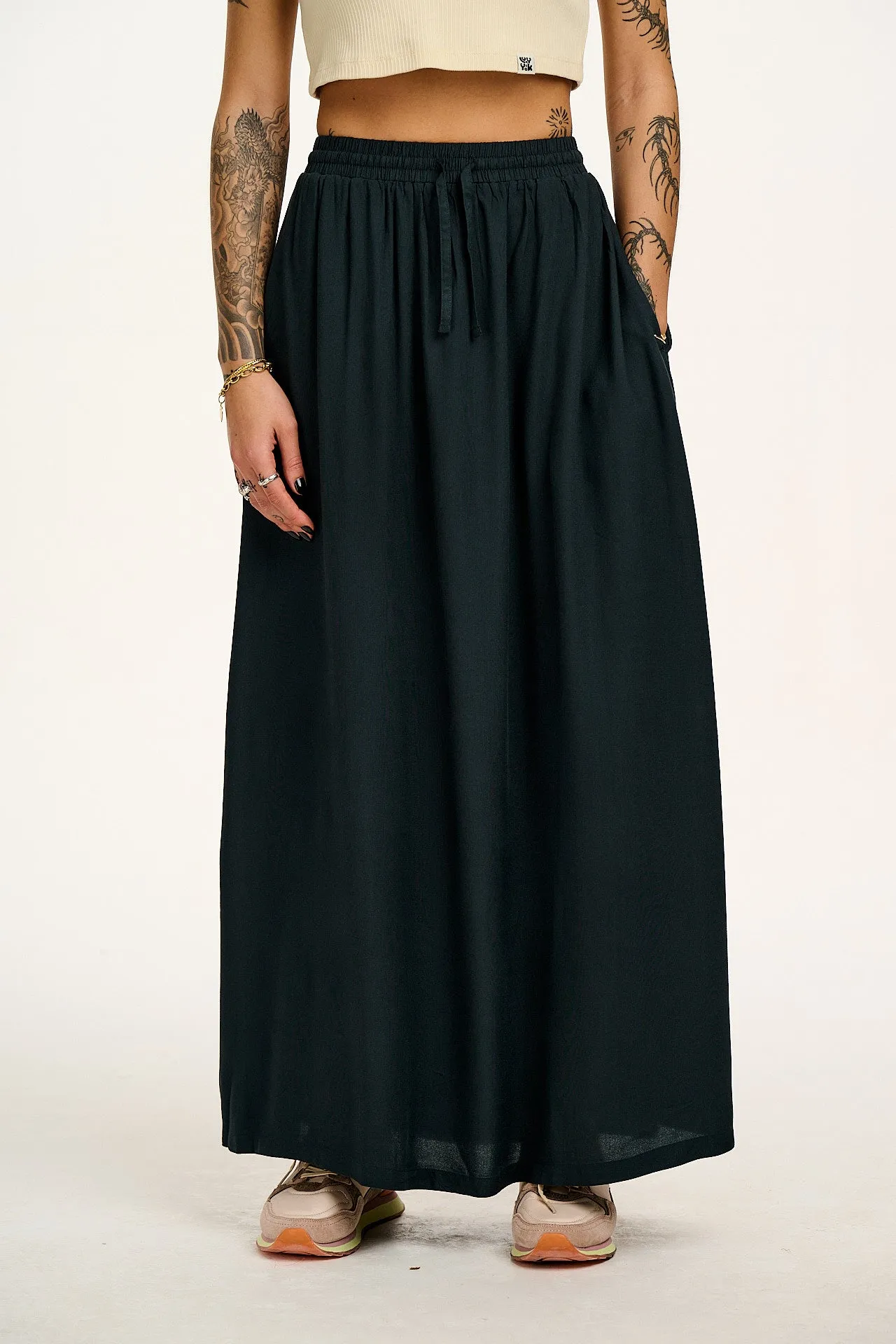 Esme - Maxi Skirt in Midnight Black sold by Lucy & Yak product image thumbnail 2