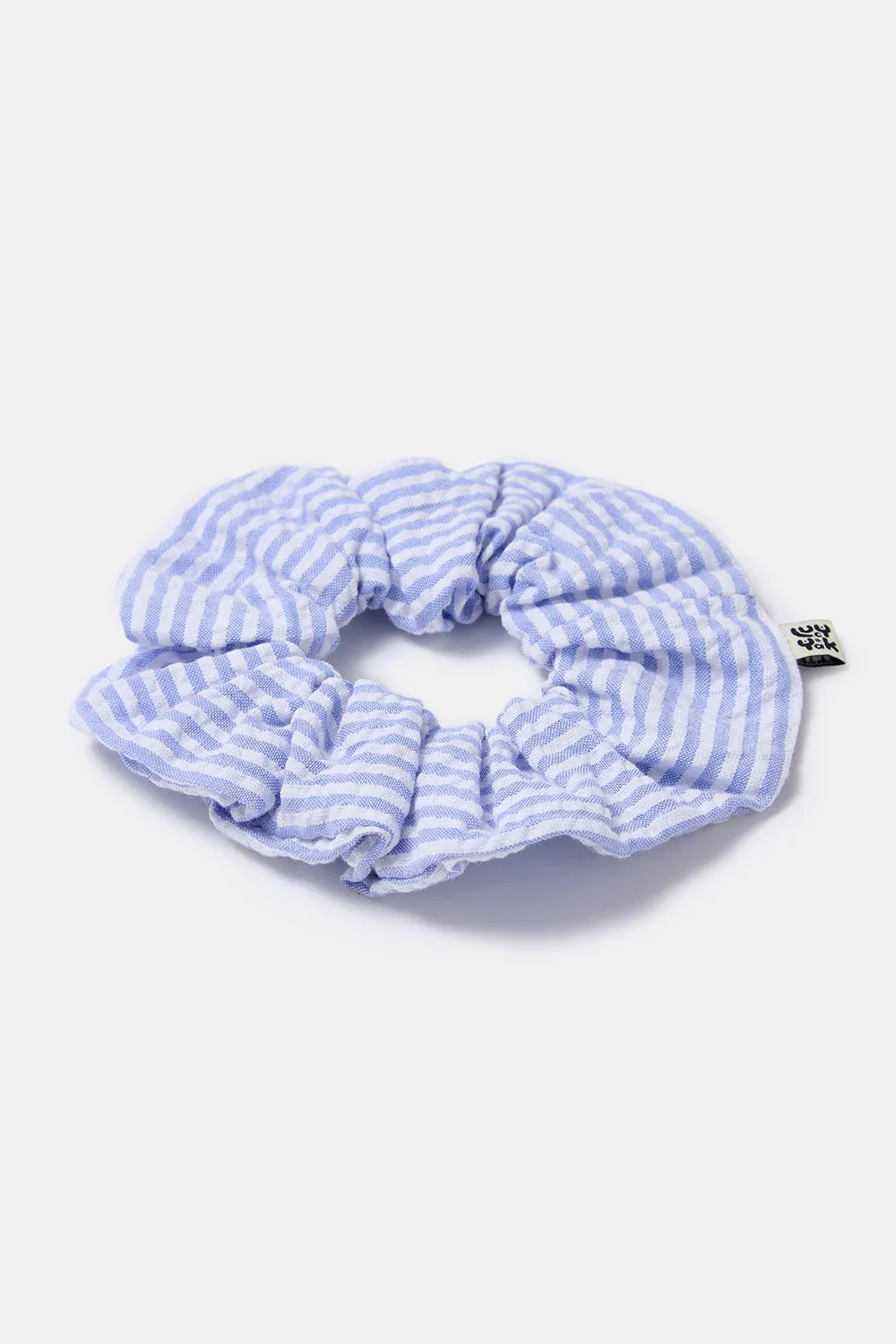 Mimmi - Oversized Scrunchie in Blue Stripe sold by Lucy & Yak product image thumbnail 2