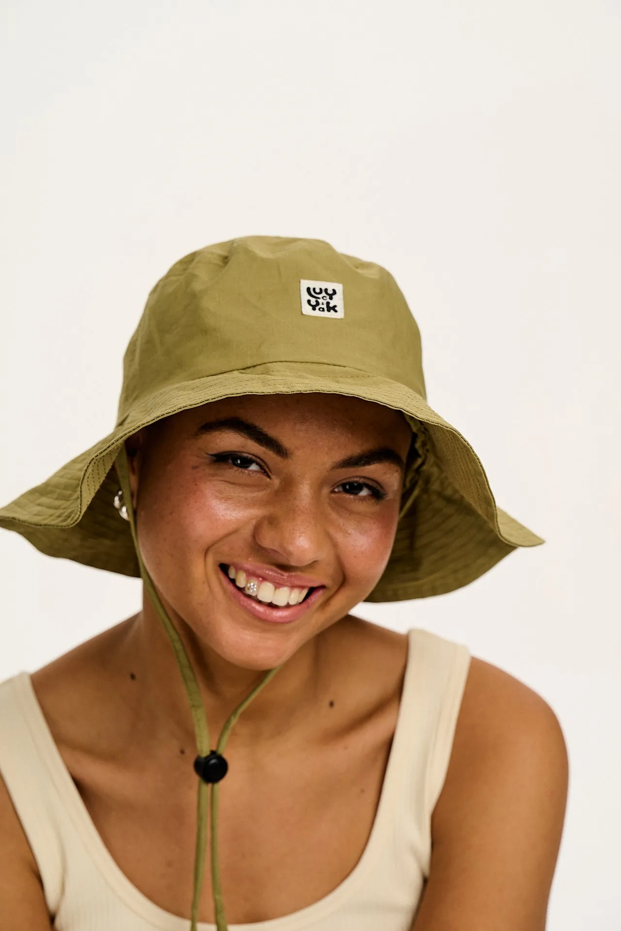 Callahan - Cotton Sun Hat in Herb Garden Green sold by Lucy & Yak