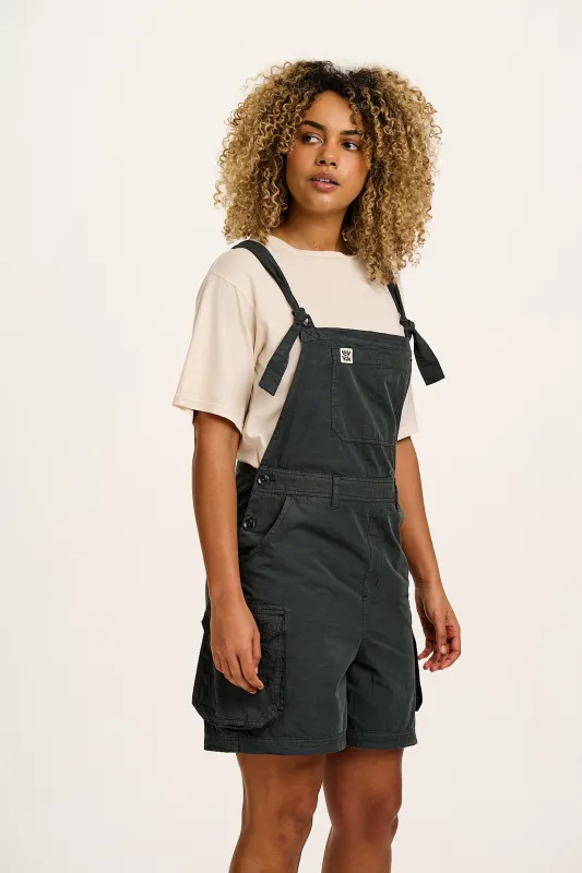 Colorado - Cotton Cargo Dungaree Shorts in Midnight Black made by Lucy & Yak