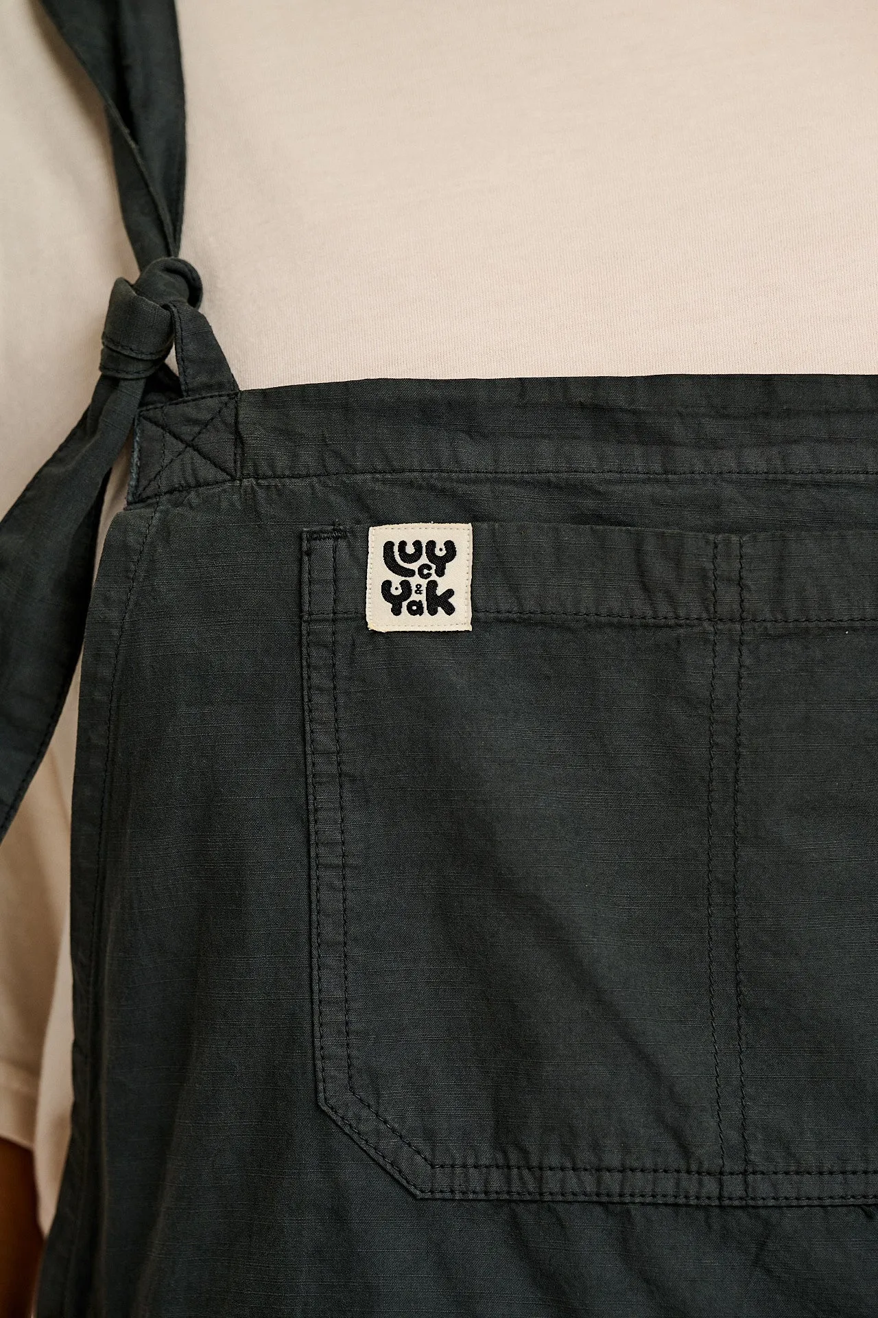Colorado - Cotton Cargo Dungaree Shorts in Midnight Black sold by Lucy & Yak product image thumbnail 2