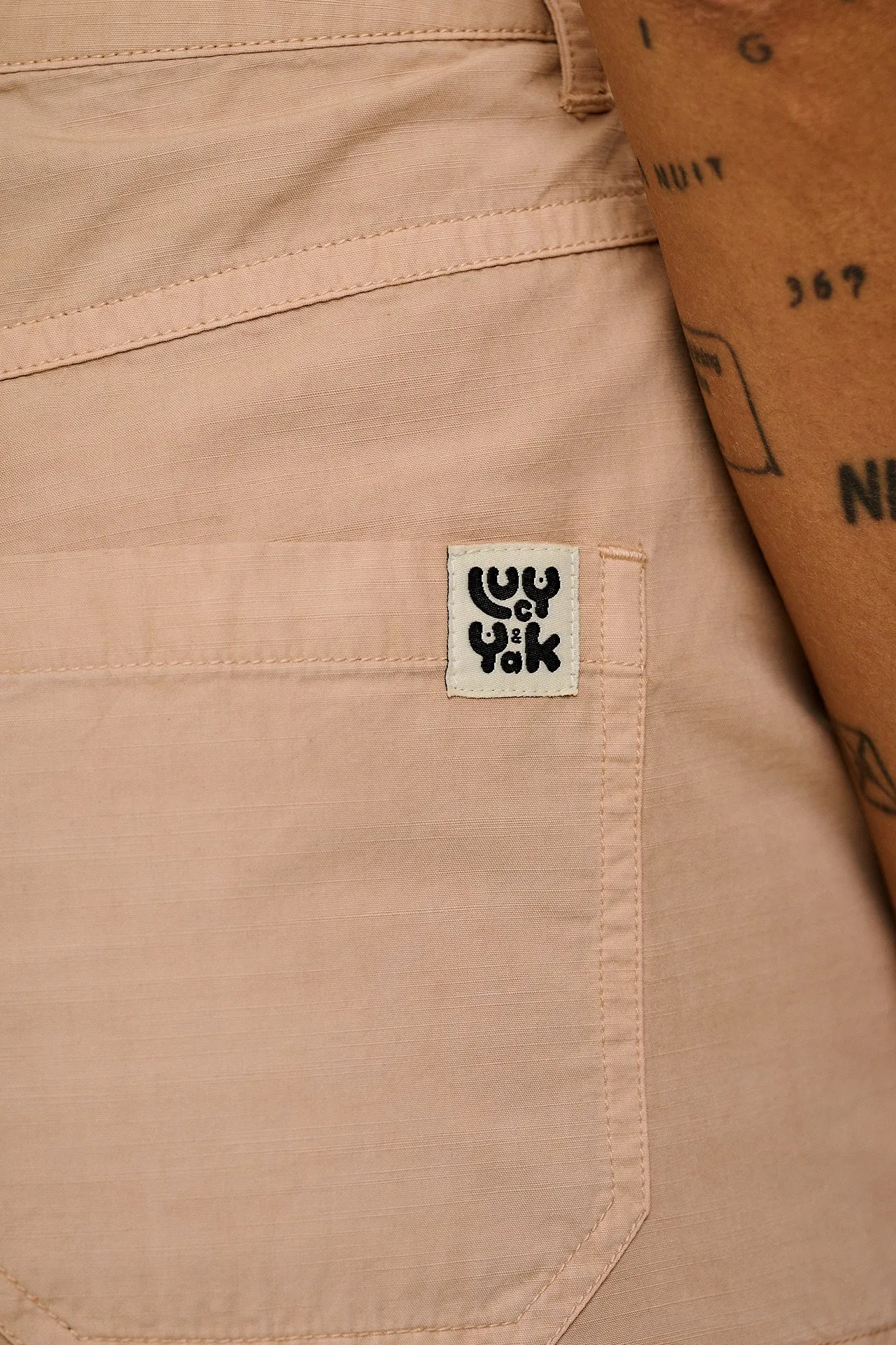 Avery - Cotton Cargo Shorts in Beige sold by Lucy & Yak product image thumbnail 3