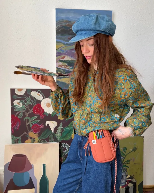 Jai - Lightweight Cotton Jacket in Green Trix Floral Print sold by Lucy & Yak