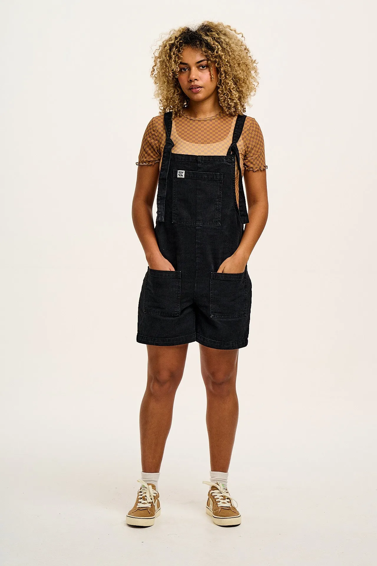 Original Shorts - Denim Dungarees Shorts in Washed Black sold by Lucy & Yak product image thumbnail 5