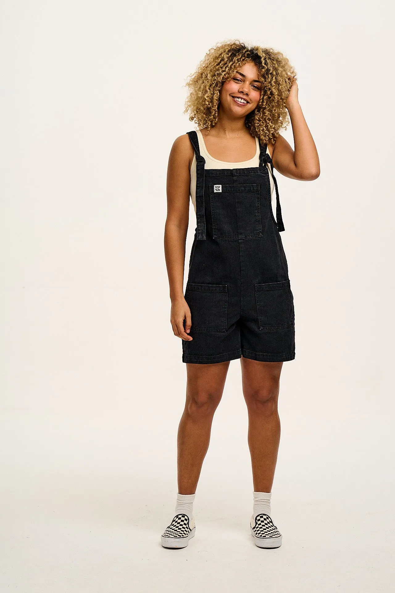 Original Shorts - Denim Dungarees Shorts in Washed Black sold by Lucy & Yak product image thumbnail 4