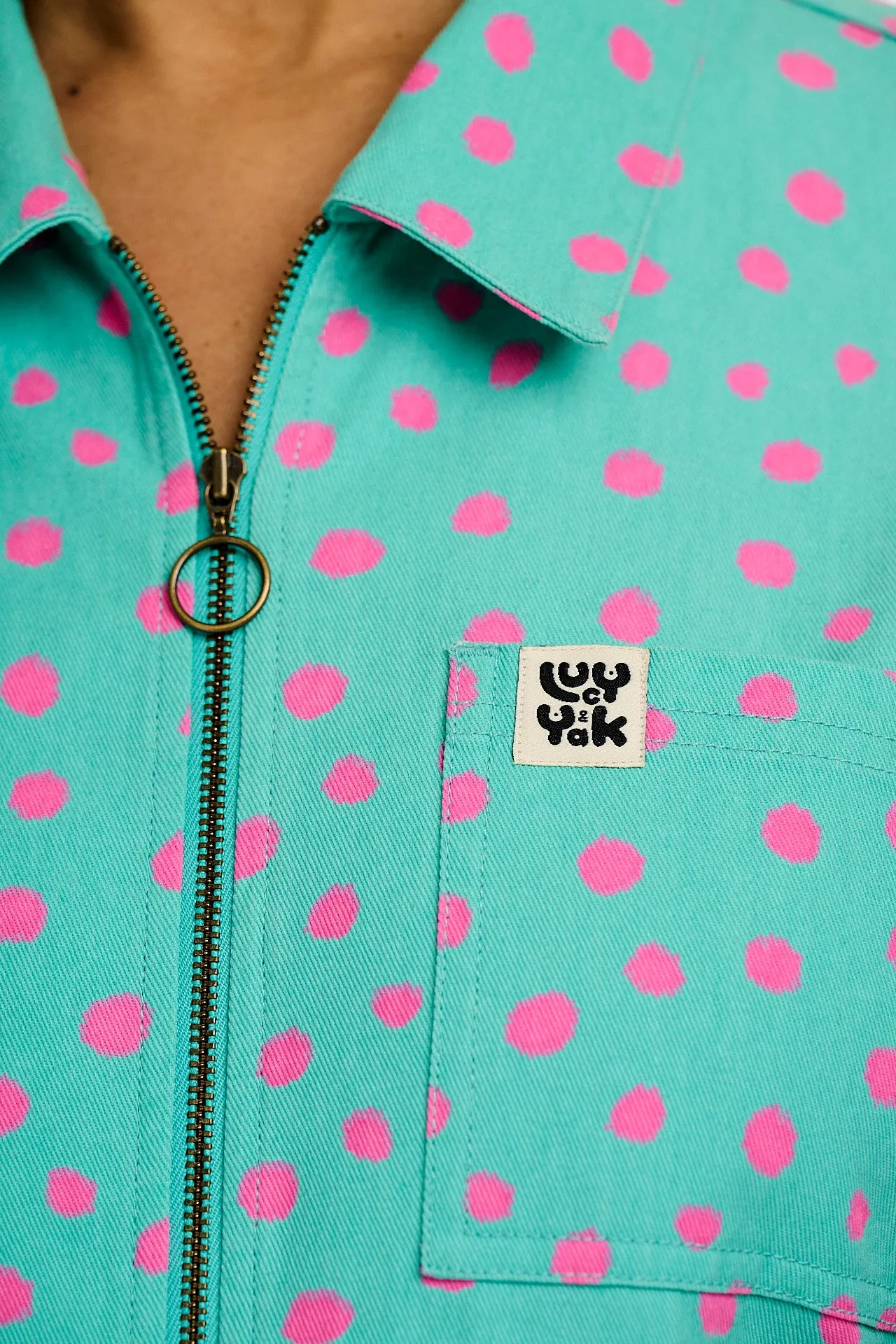 Ragan - Cotton Jumpsuit in Blue River Dot Print sold by Lucy & Yak product image thumbnail 2