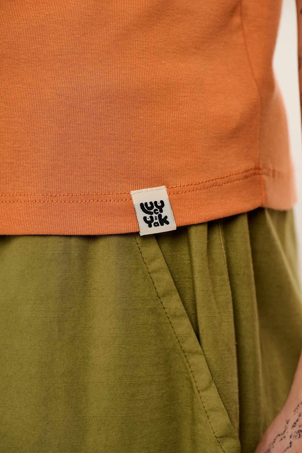 Maya - Cotton Tee in Orange Beach Waves Print sold by Lucy & Yak product image thumbnail 4