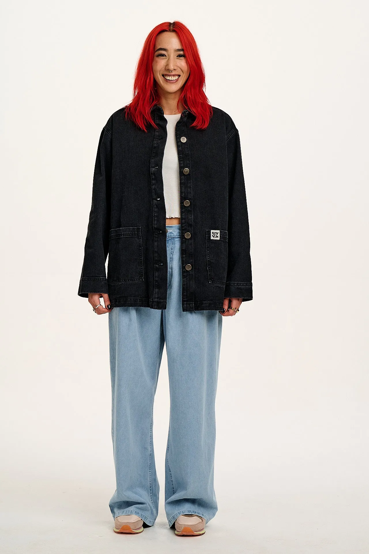 Olly - Denim Jacket in Washed Black sold by Lucy & Yak product image thumbnail 2