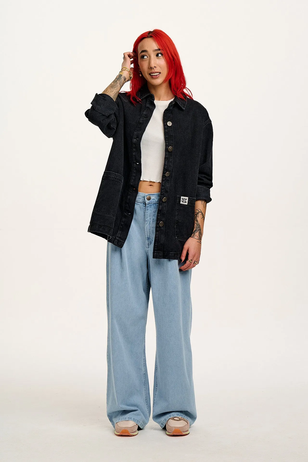 Olly - Denim Jacket in Washed Black sold by Lucy & Yak product image thumbnail 3