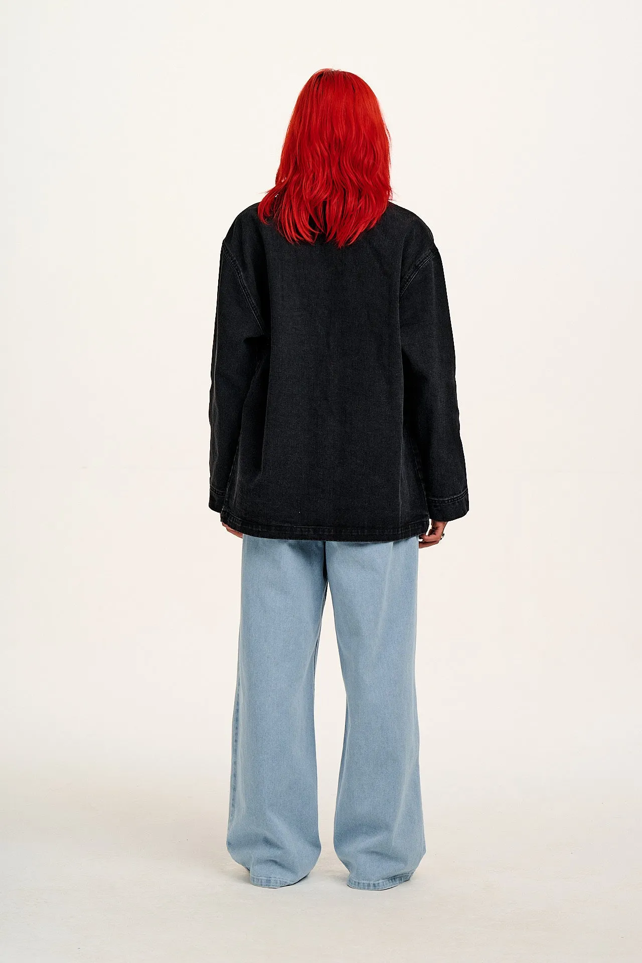 Olly - Denim Jacket in Washed Black sold by Lucy & Yak product image thumbnail 5