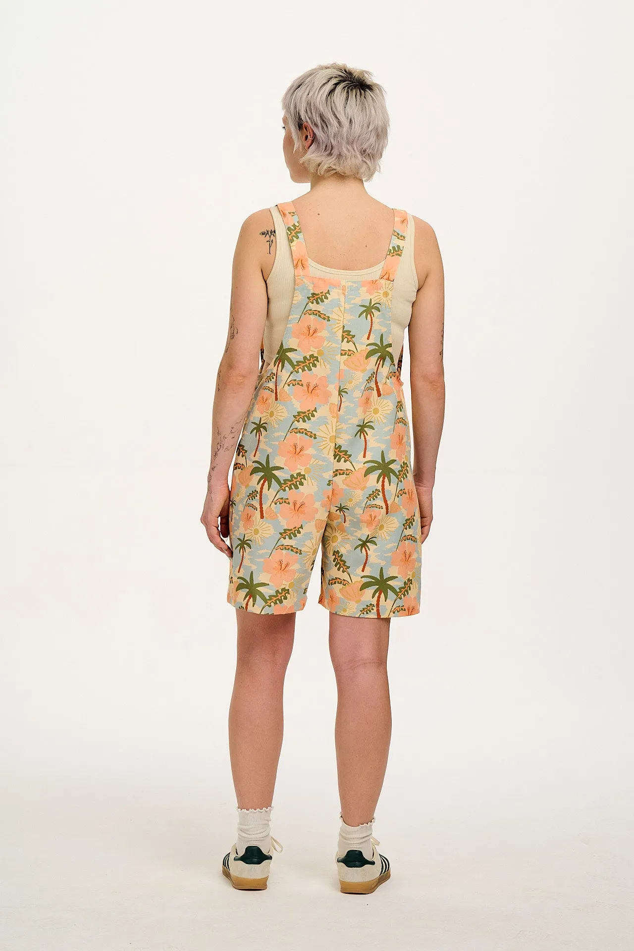 Original - Cotton Dungaree Shorts in Blue Fernanda Print sold by Lucy & Yak product image thumbnail 4