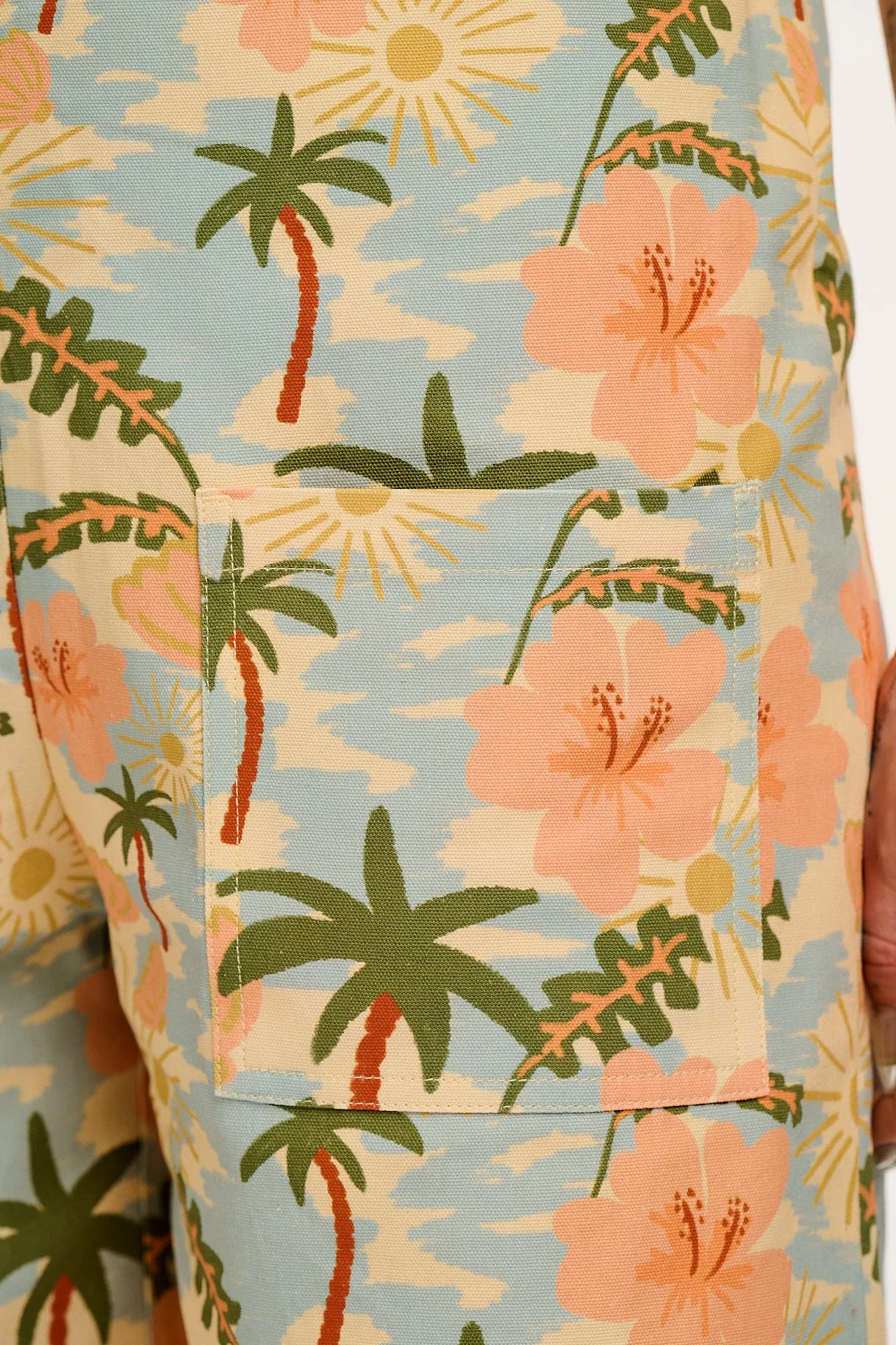 Original - Cotton Dungaree Shorts in Blue Fernanda Print sold by Lucy & Yak product image thumbnail 3