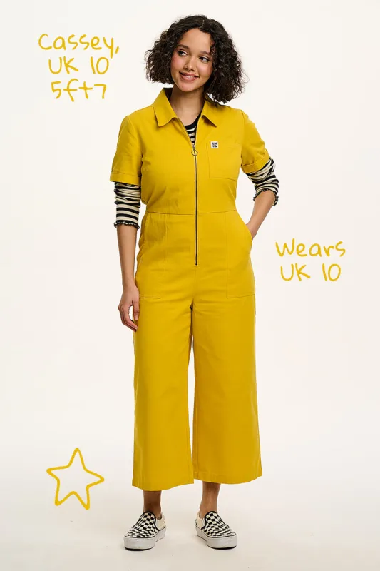 Ragan - Cotton Jumpsuit in Freesia Yellow sold by Lucy & Yak