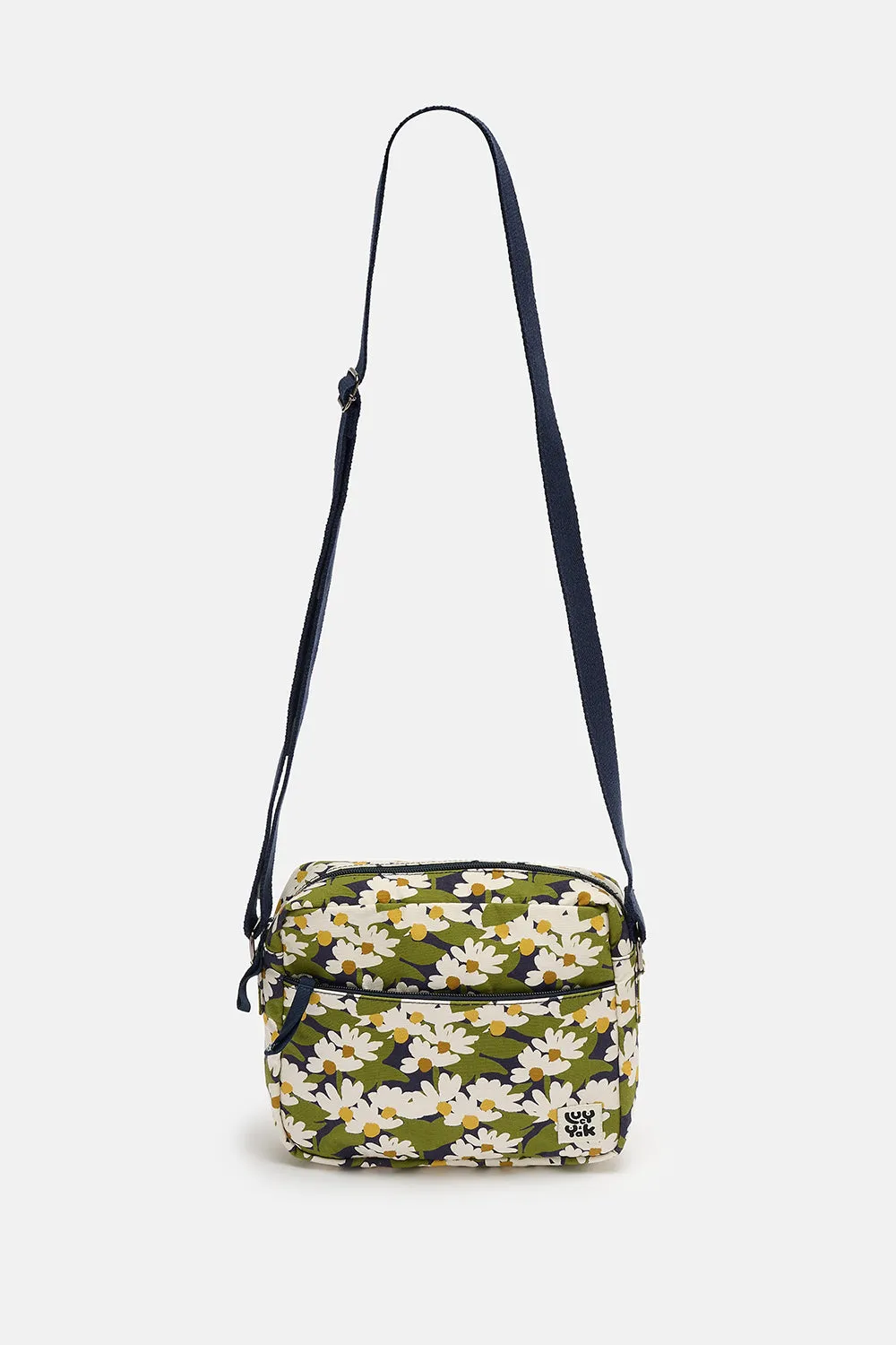 Dara - Cotton Crossbody Bag in Green Birdie Blooms Print sold by Lucy & Yak