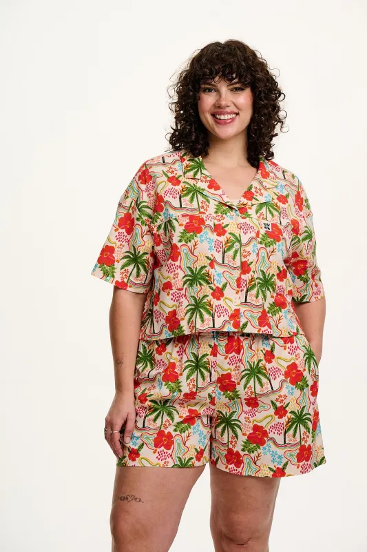 Alfie - Cotton & Linen Shirt in Totally Tropical Print sold by Lucy & Yak