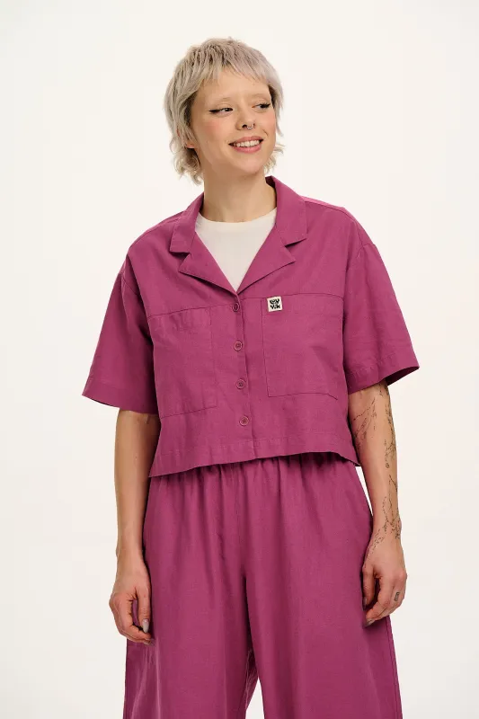 Alfie - Cotton & Linen Shirt in Dahlia Pink sold by Lucy & Yak