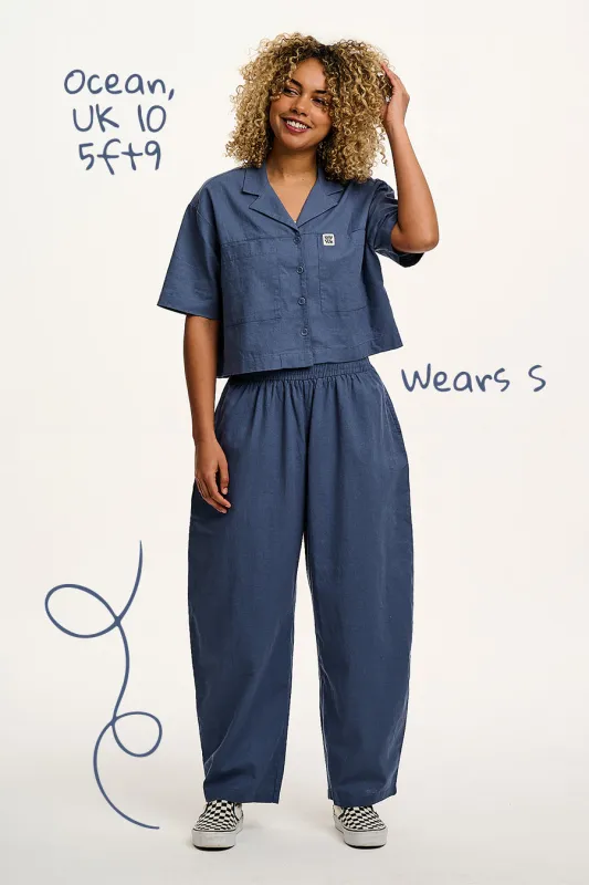 Alfie - Cotton & Linen Shirt in Vintage Indigo sold by Lucy & Yak