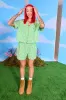 Jessie - Cotton Shorts in Green Bonitto Gingham sold by Lucy & Yak