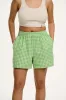 Jessie - Cotton Shorts in Green Bonitto Gingham sold by Lucy & Yak