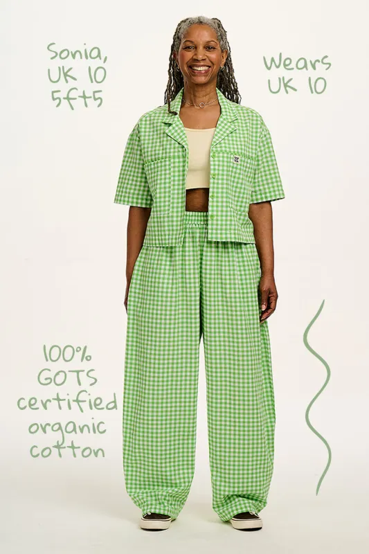 Alfie - Cotton Shirt in Green Bonitto Gingham sold by Lucy & Yak