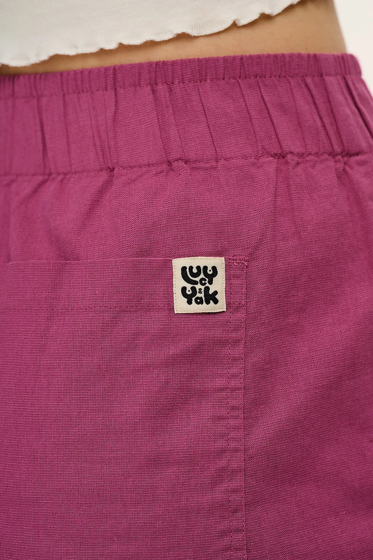 Jessie - Cotton & Linen Shorts in Dahlia Pink sold by Lucy & Yak product image thumbnail 4