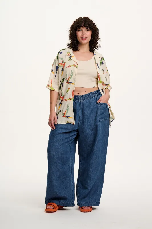 Santiago - Cotton Shirt in White Rio Print sold by Lucy & Yak