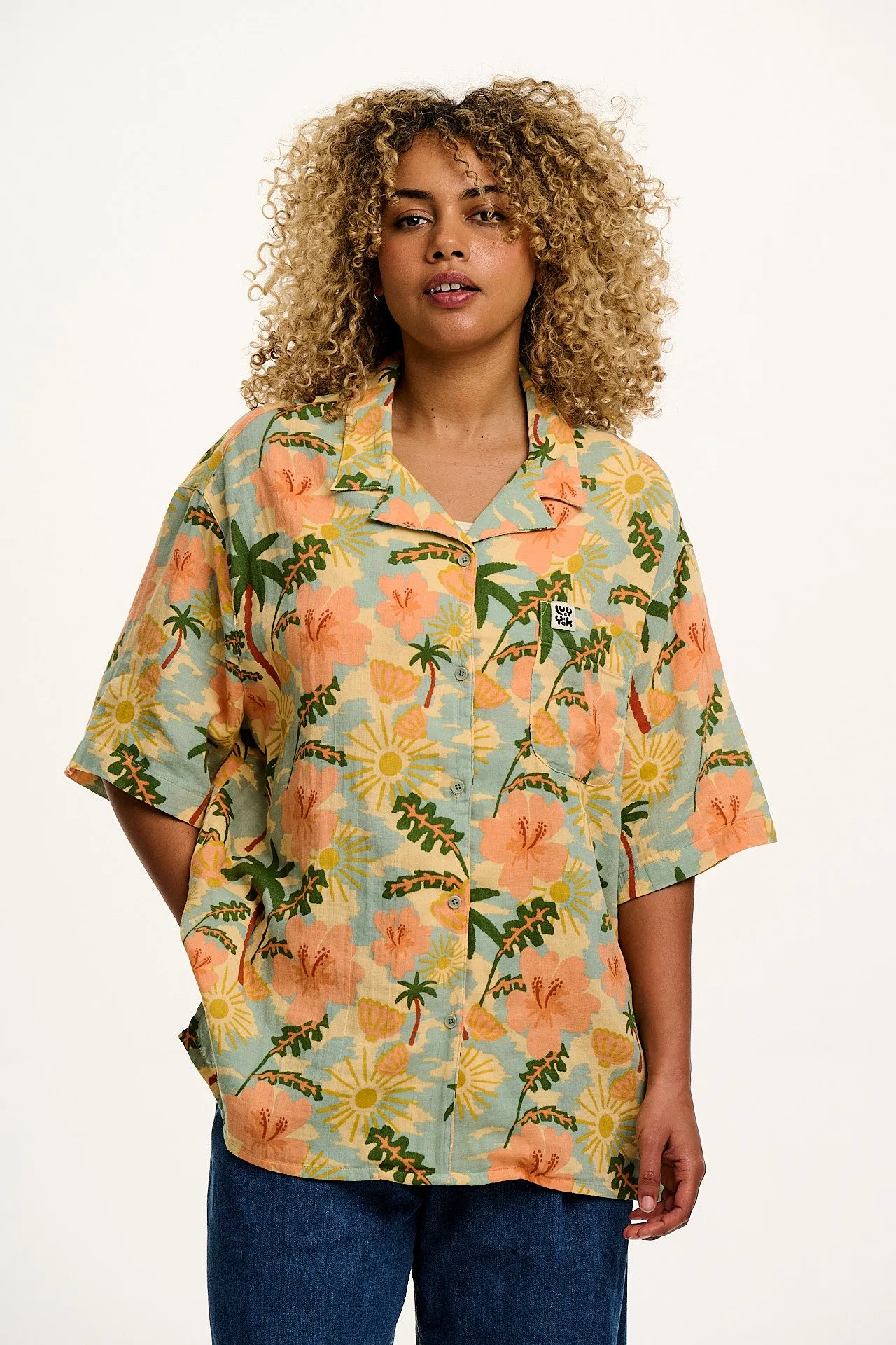 Santiago - Cotton Shirt in Blue Fernanda Print sold by Lucy & Yak product image thumbnail 3