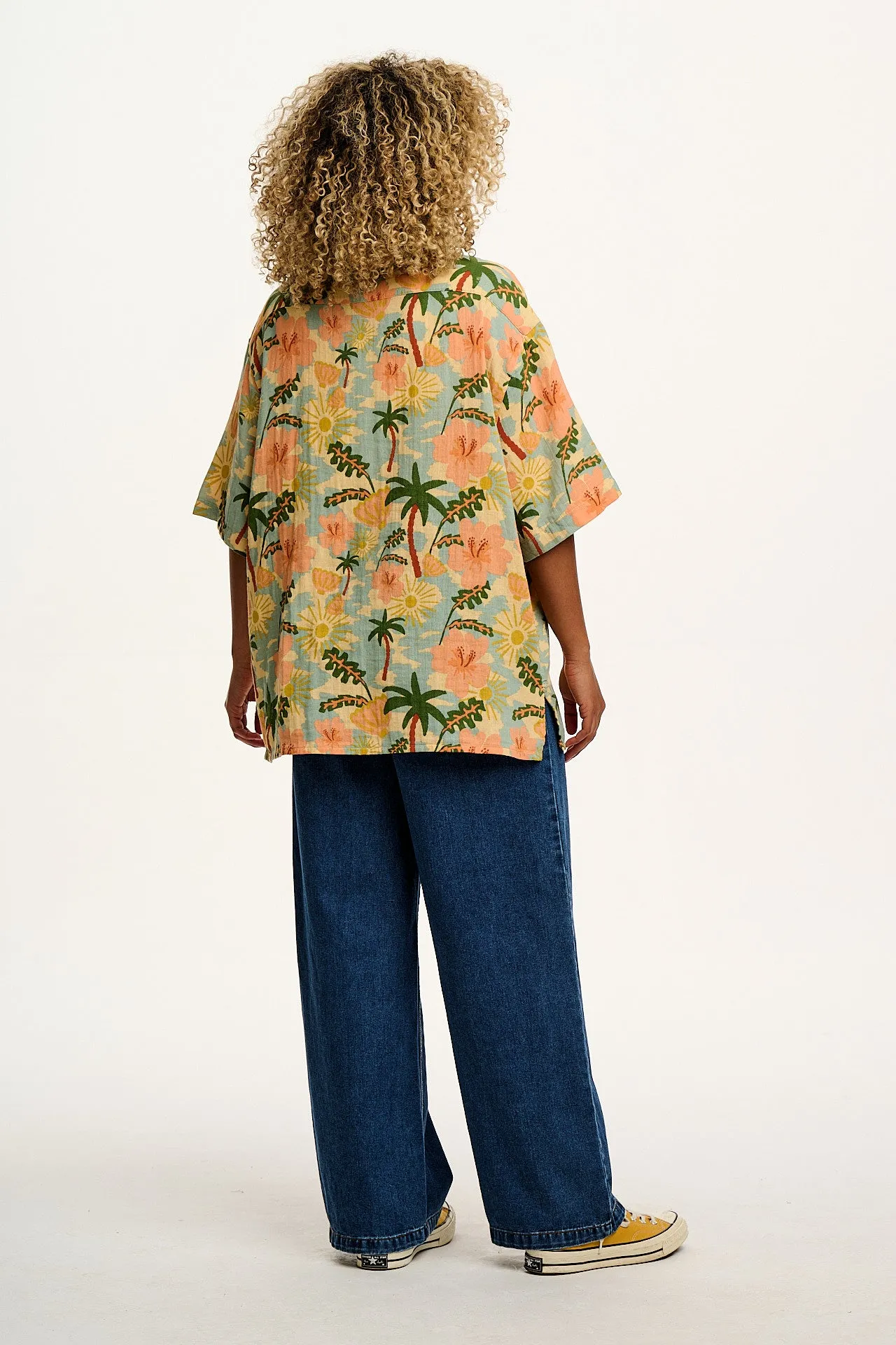 Santiago - Cotton Shirt in Blue Fernanda Print sold by Lucy & Yak product image thumbnail 4