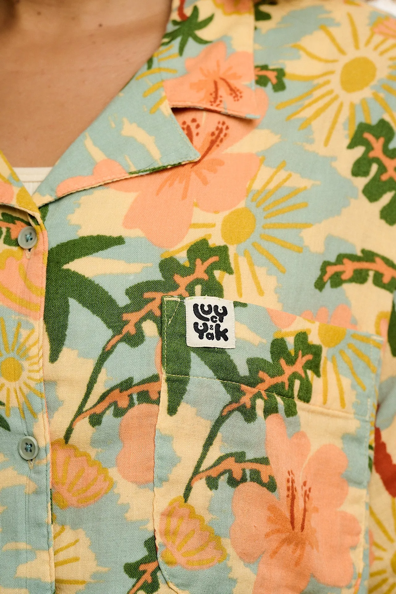 Santiago - Cotton Shirt in Blue Fernanda Print sold by Lucy & Yak product image thumbnail 5