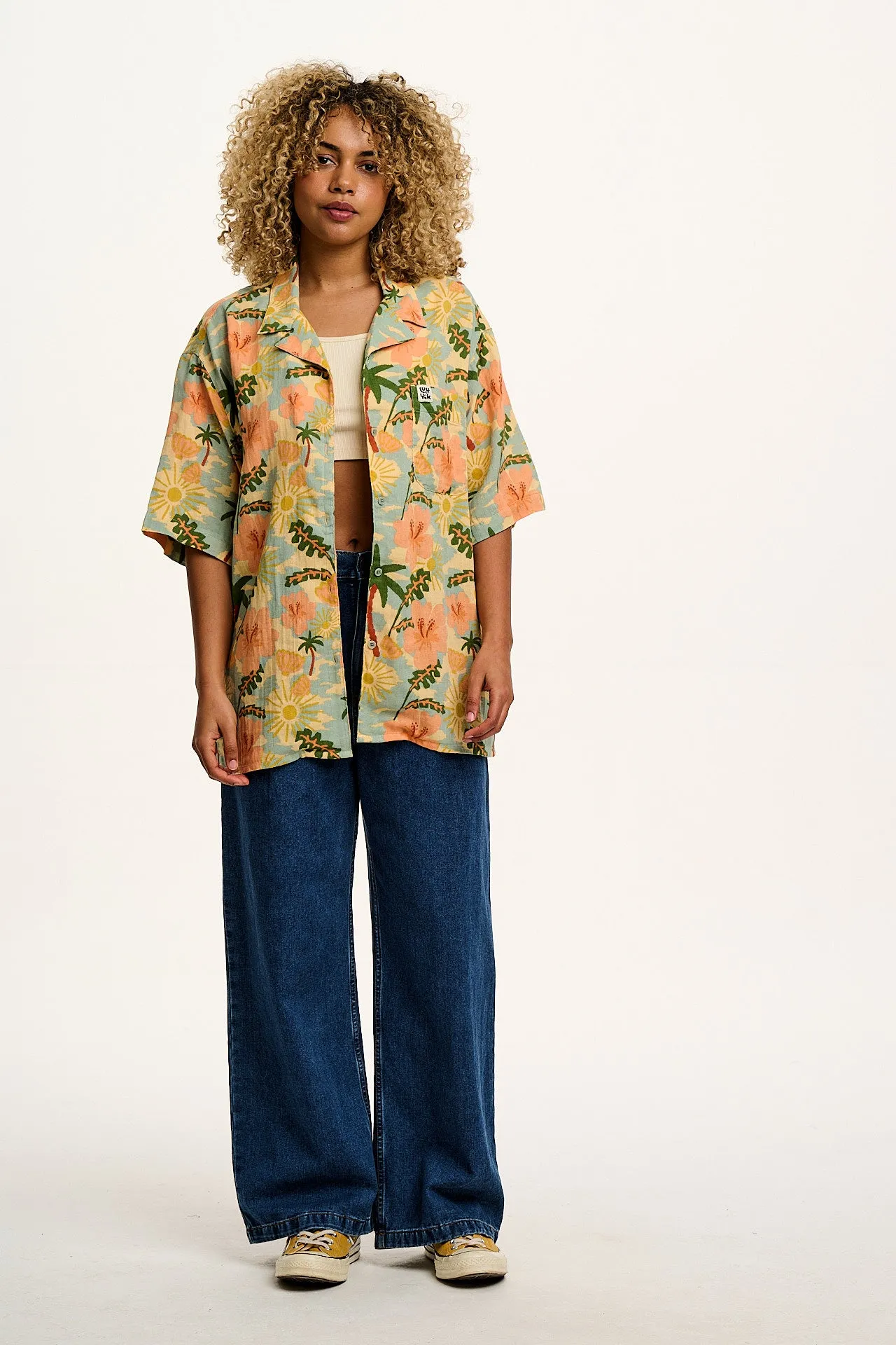 Santiago - Cotton Shirt in Blue Fernanda Print sold by Lucy & Yak product image thumbnail 2