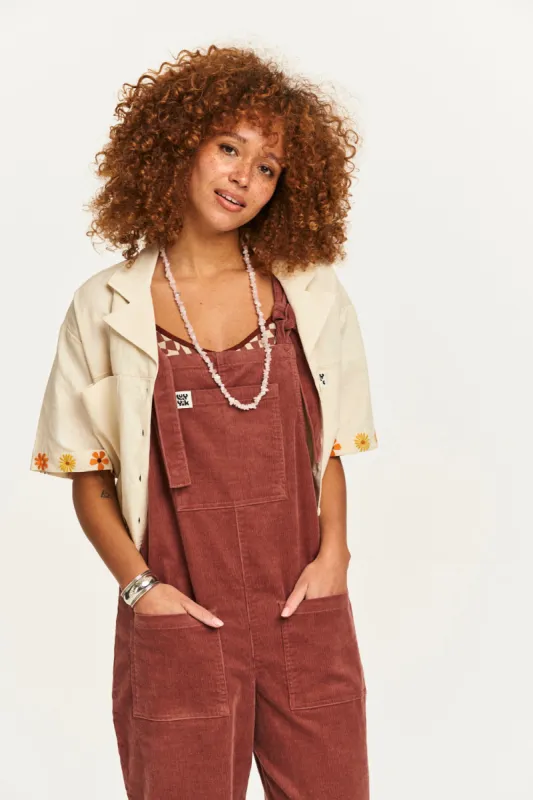 Original - Corduroy Dungaree in Ash Pink sold by Lucy & Yak
