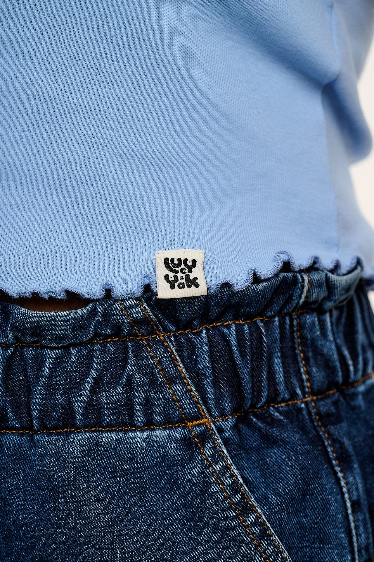 Etta - Sleeveless Cotton Tee in Blue sold by Lucy & Yak product image thumbnail 3