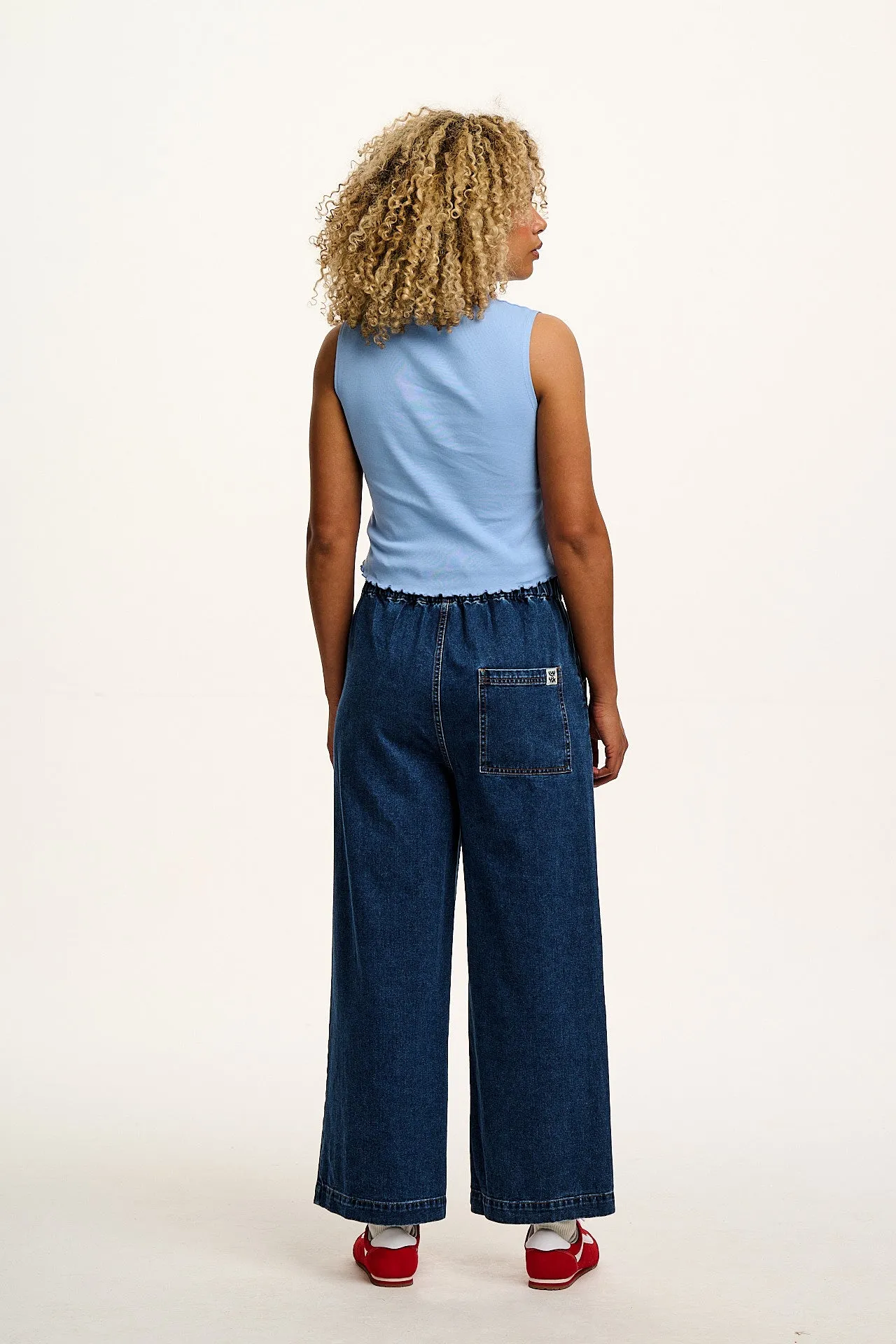 Etta - Sleeveless Cotton Tee in Blue sold by Lucy & Yak product image thumbnail 5