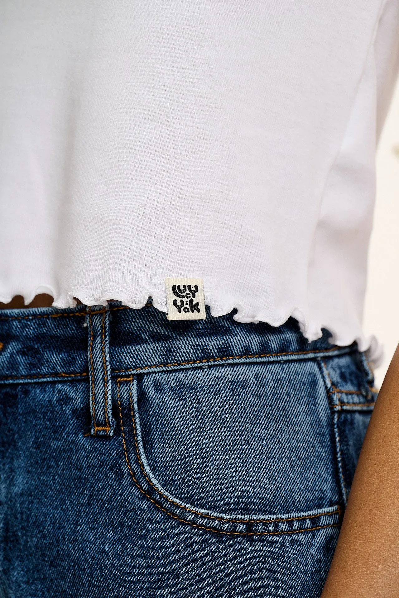 Etta - Sleeveless Cotton Tee in White sold by Lucy & Yak product image thumbnail 4