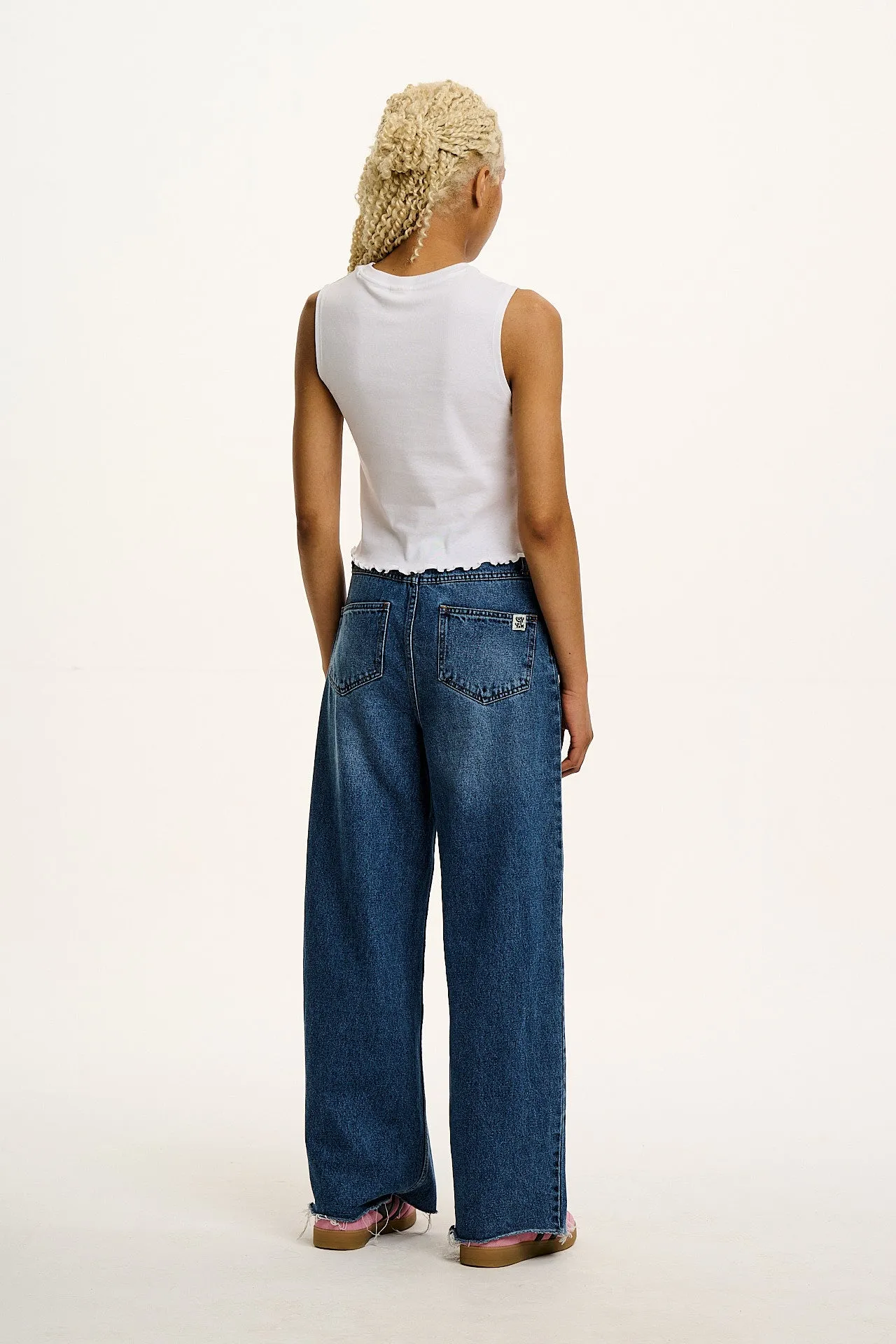 Etta - Sleeveless Cotton Tee in White sold by Lucy & Yak product image thumbnail 5