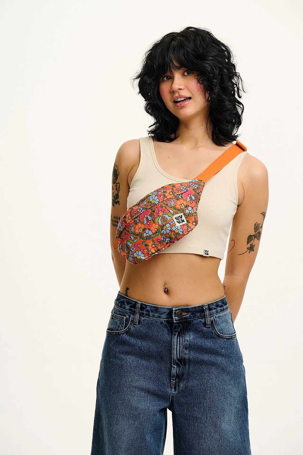 Brodie - Cotton Bumbag in Red Parati Print sold by Lucy & Yak product image thumbnail 4