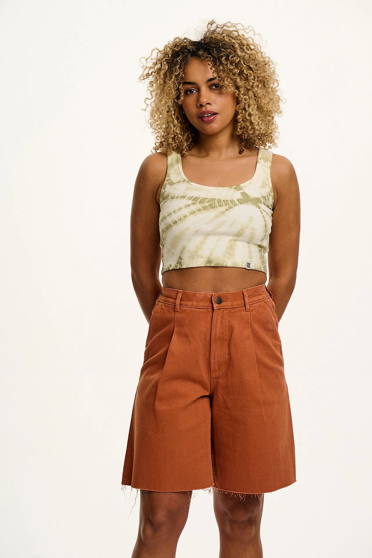 Josy - Vest Top in Green Tie Dye sold by Lucy & Yak product image thumbnail 5