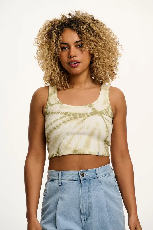 Josy - Vest Top in Green Tie Dye sold by Lucy & Yak