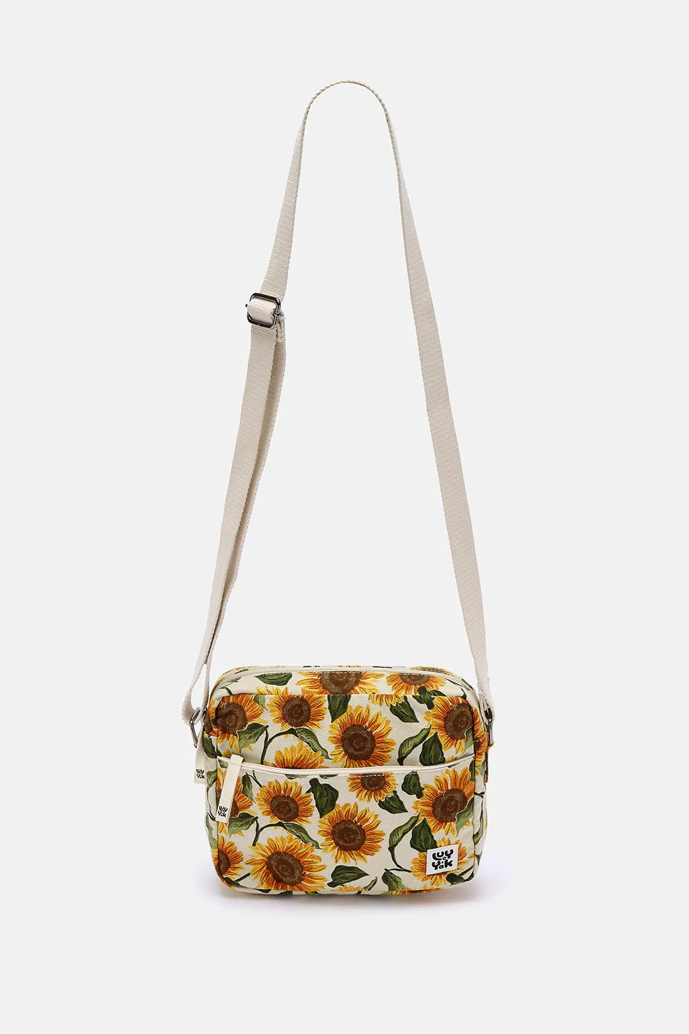 Dara - Cotton Crossbody Bag in Cream Sunflower Print sold by Lucy & Yak