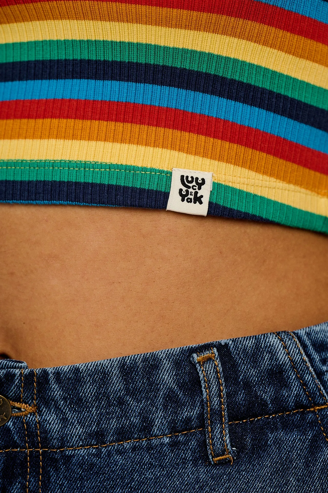 Josy - Vest Top in Rainbow Stripe sold by Lucy & Yak product image thumbnail 2