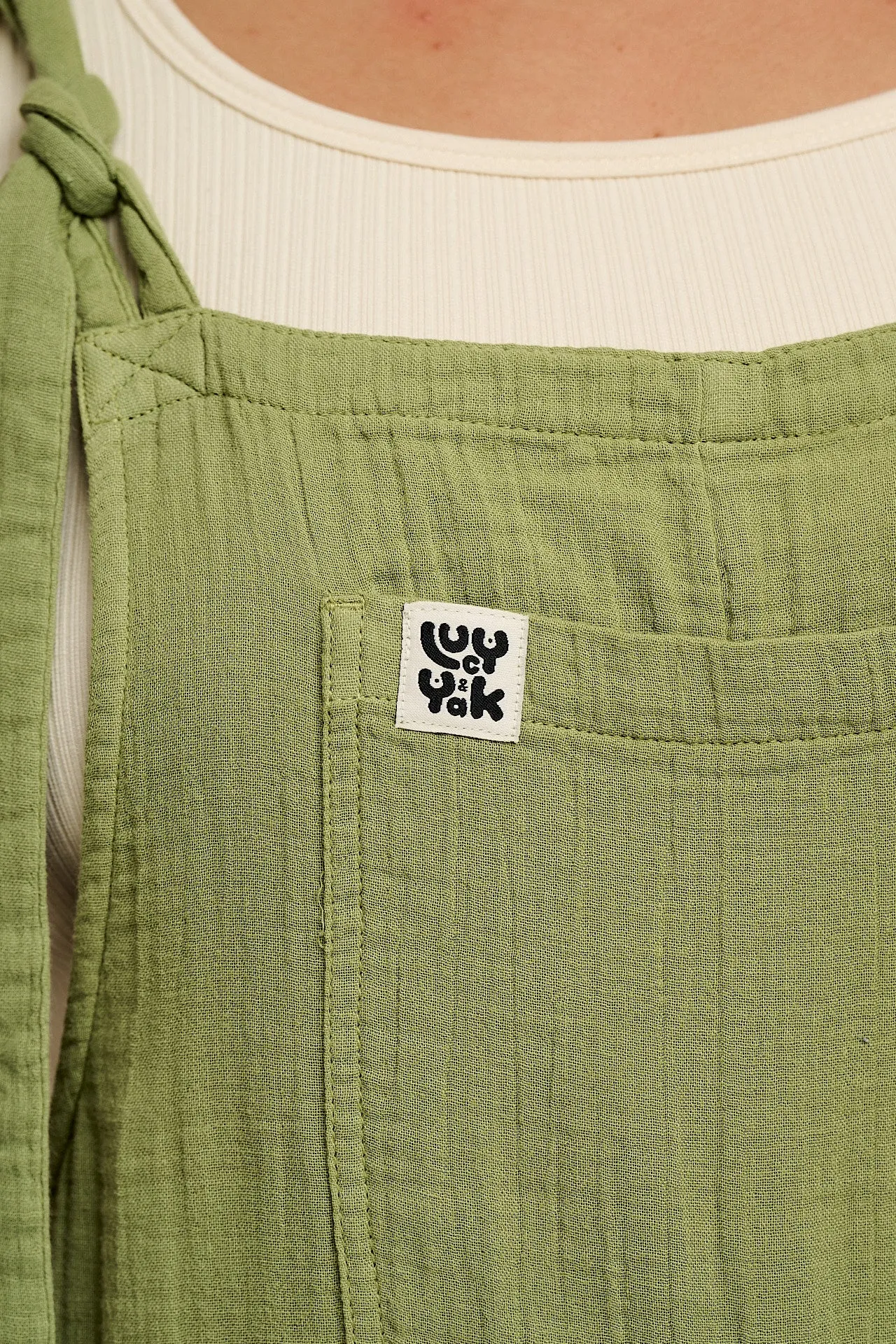 Original - Cotton Dungarees in Herb Garden Green sold by Lucy & Yak product image thumbnail 2