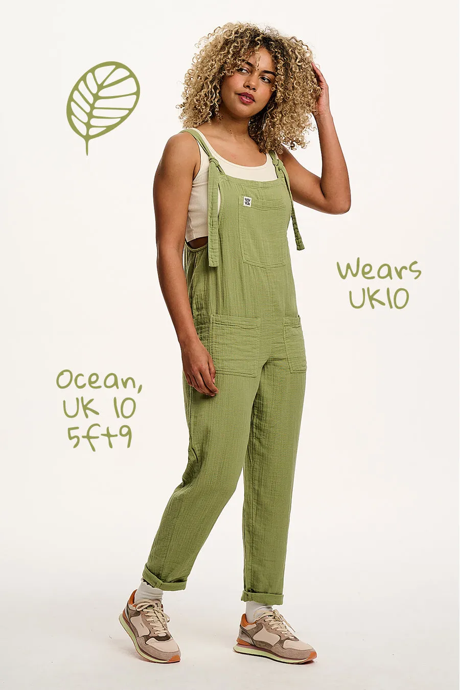 Original - Cotton Dungarees in Herb Garden Green sold by Lucy & Yak