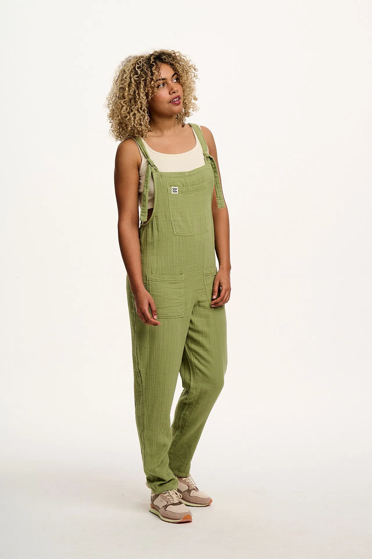 Original - Cotton Dungarees in Herb Garden Green sold by Lucy & Yak product image thumbnail 5