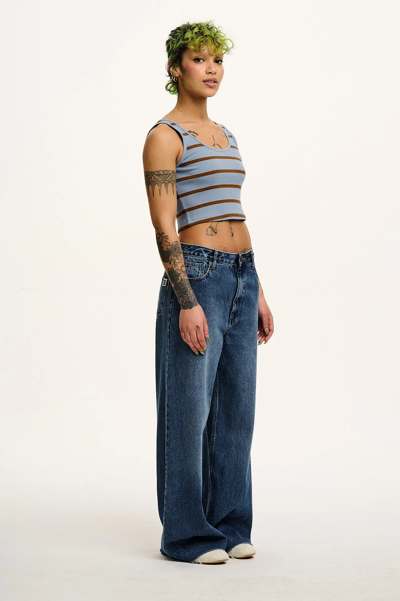 Josy - Vest Top in Blue Horizon Stripe sold by Lucy & Yak product image thumbnail 5