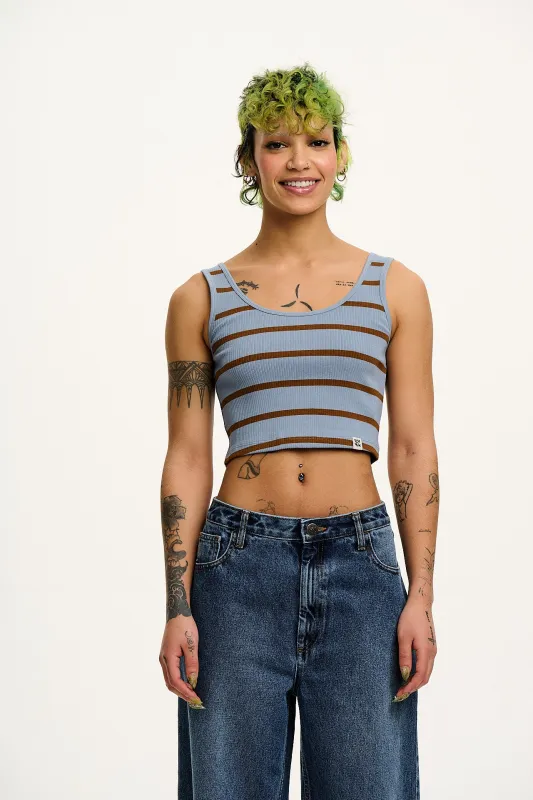 Josy - Vest Top in Blue Horizon Stripe sold by Lucy & Yak