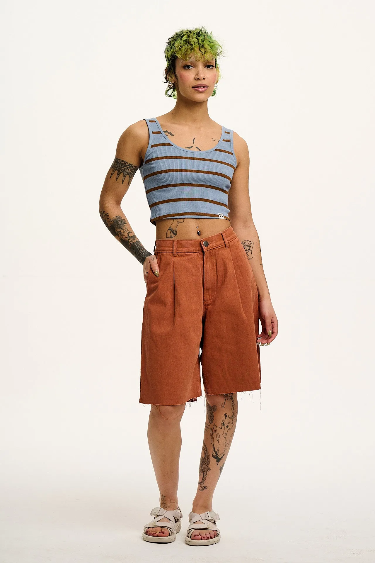 Josy - Vest Top in Blue Horizon Stripe sold by Lucy & Yak product image thumbnail 3